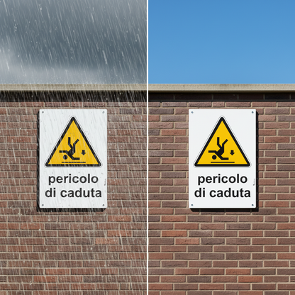 Split-screen durabilità - pericolo di caduta