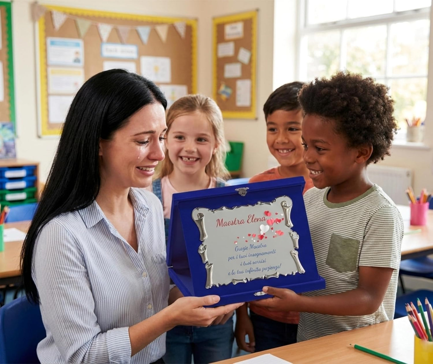 Pubblimania Targa Personalizzata con Cofanetto in Velluto - Premiazioni, Pensionamento, Lauree