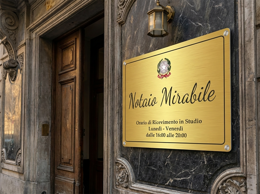 targa dibond oro spazzolato personalizzata notaio