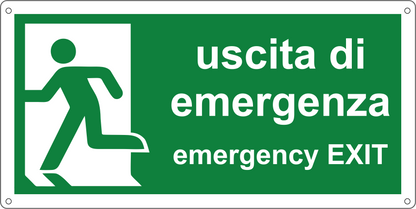 Cartello Uscita di Emergenza | Emergency Exit - Alluminio Composito 3mm | Pubblimania