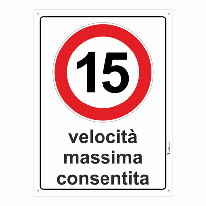 Cartello Velocità Massima consentita in Alluminio Composito 3mm - Segnaletica Stradale | Pubblimania