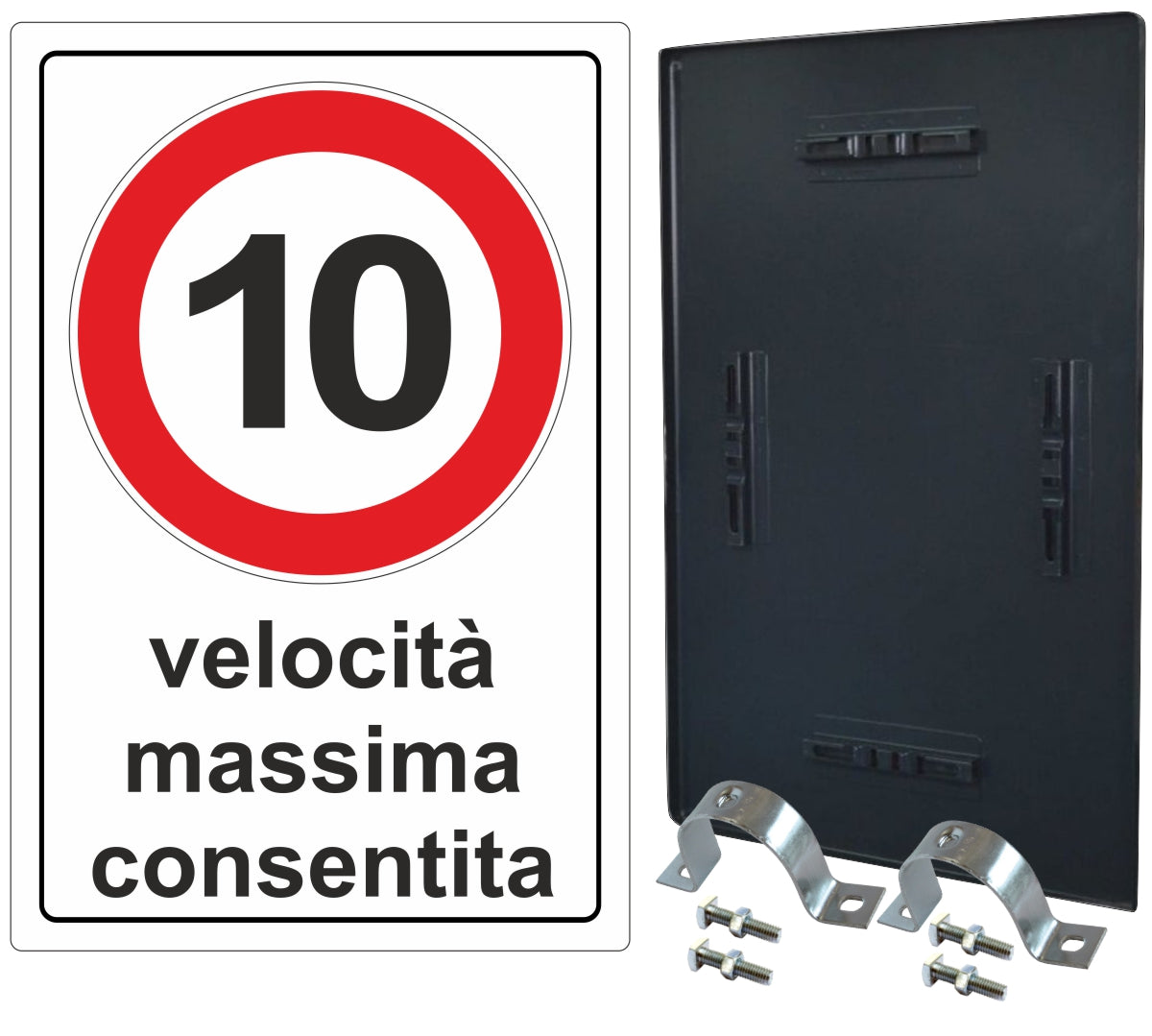 velocità massima 10 km cartello ferro per paletto