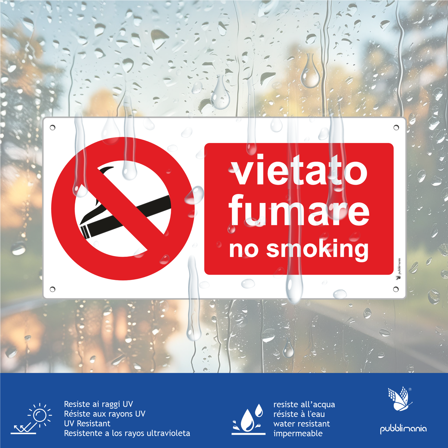 CARTELLO VIETATO FUMARE BILINGUE NO SMOKING